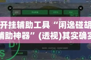 开挂辅助工具“闲逸碰胡辅助神器”(透视)其实确实有挂