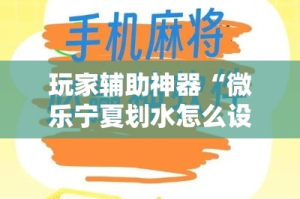玩家辅助神器“微乐宁夏划水怎么设置才能赢”分享用挂教程