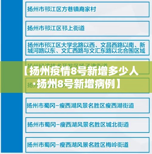 【扬州疫情8号新增多少人·扬州8号新增病例】
