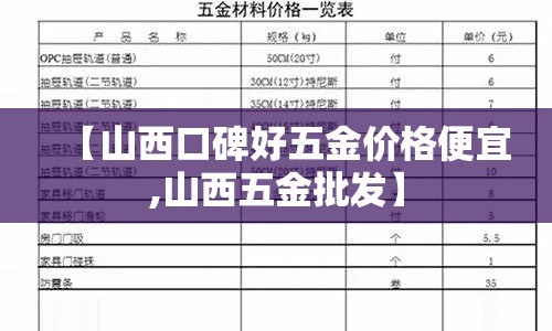 【山西口碑好五金价格便宜,山西五金批发】