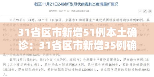 31省区市新增51例本土确诊:31省区市新增35例确诊 本土8例 31省区市新增51例本土确诊:31省区市新增35例确诊 本土8例