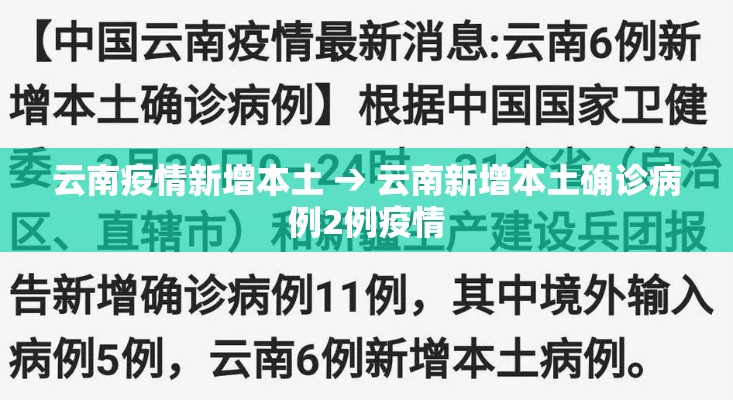 云南疫情新增本土 → 云南新增本土确诊病例2例疫情 云南疫情新增本土 → 云南新增本土确诊病例2例疫情