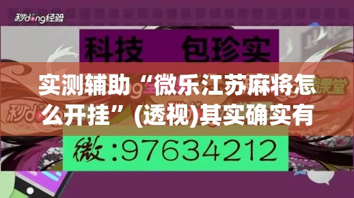 实测辅助“微乐江苏麻将怎么开挂	”(透视)其实确实有挂