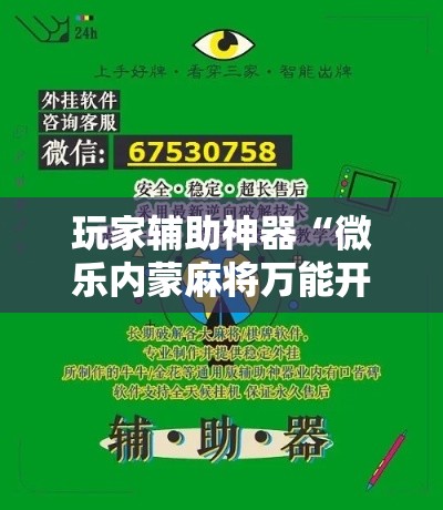 玩家辅助神器“微乐内蒙麻将万能开挂器通用版!详细分享装挂步骤 玩家辅助神器“微乐内蒙麻将万能开挂器通用版!详细分享装挂步骤