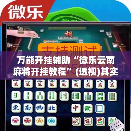 万能开挂辅助“微乐云南麻将开挂教程”(透视)其实确实有挂