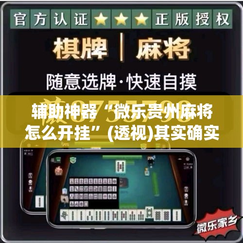 辅助神器“微乐贵州麻将怎么开挂”(透视)其实确实有挂