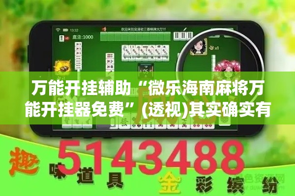 万能开挂辅助“微乐海南麻将万能开挂器免费”(透视)其实确实有挂