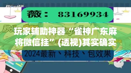 玩家辅助神器“雀神广东麻将微信挂”(透视)其实确实有挂