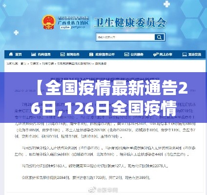 【全国疫情最新通告26日,126日全国疫情通报】 【全国疫情最新通告26日,126日全国疫情通报】